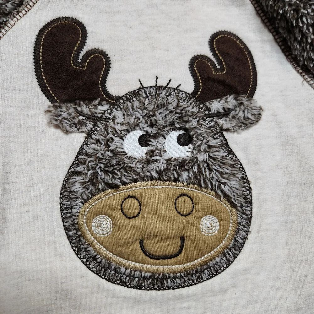 Koala Kids Baby Moose Fleece Hooded Romper Jumpsuit One-Piece